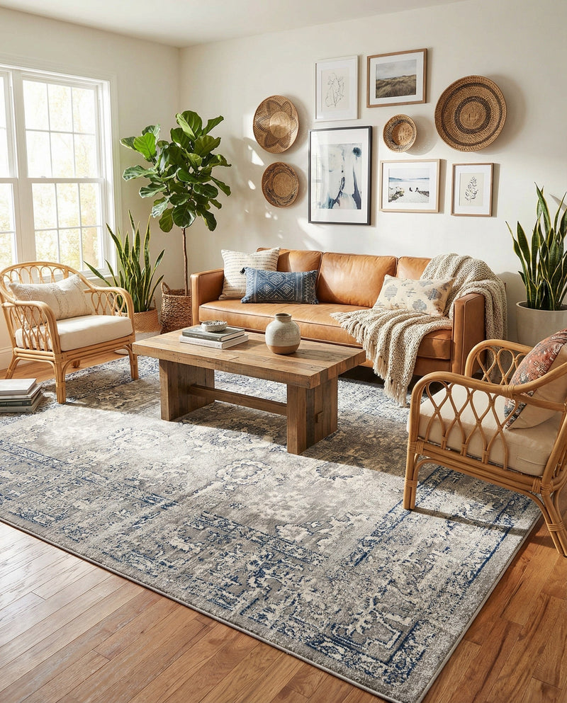 Savannah Elegance Collection Area Rug - Magnolia Rectangle Gray  lifestyle 10