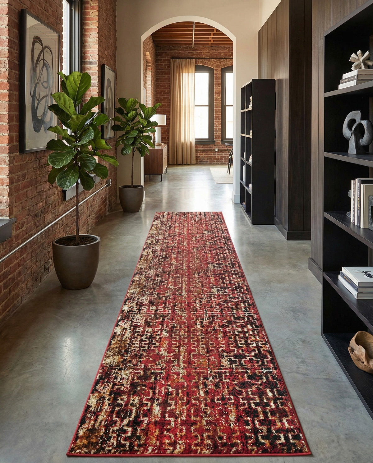 Neptune Elegance Collection Area Rug -  Proteus Runner Burgundy  lifestyle 116