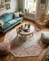 Coastal Haven Collection Area Rug - Seabreeze (Red) Octagon Red  lifestyle 68