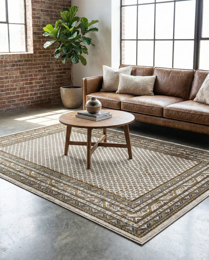Soho Elegance Collection Area Rug -  Mercer (Beige) Rectangle Beige  lifestyle 12