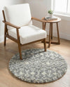 Berber Lattice Shag Collection Area Rug - Atlas (Gray) Round Gray  lifestyle 49
