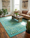 Baroque Era Collection Area Rug - Versailles (Spring Green) Rectangle Spring Green  lifestyle 8