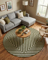 Urban Terrace Collection Area Rug -  Astoria (Green) Round Green  lifestyle 26