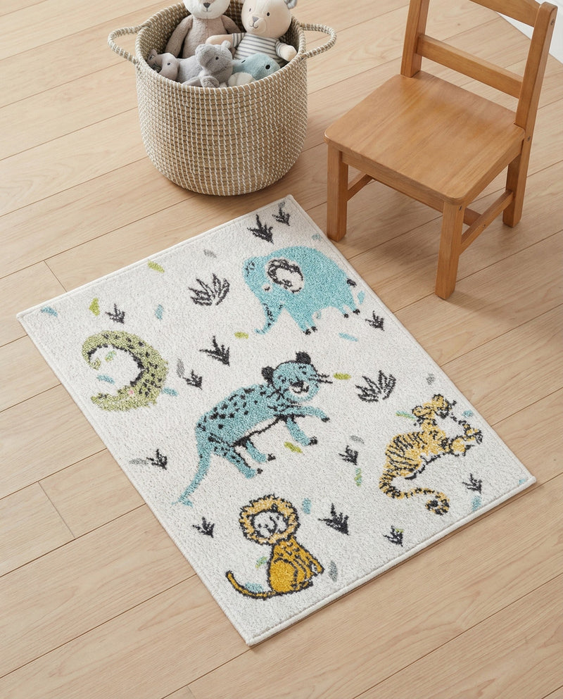 Wonder Tykes Collection Area Rug -  Spatter Rectangle Ivory  lifestyle 4