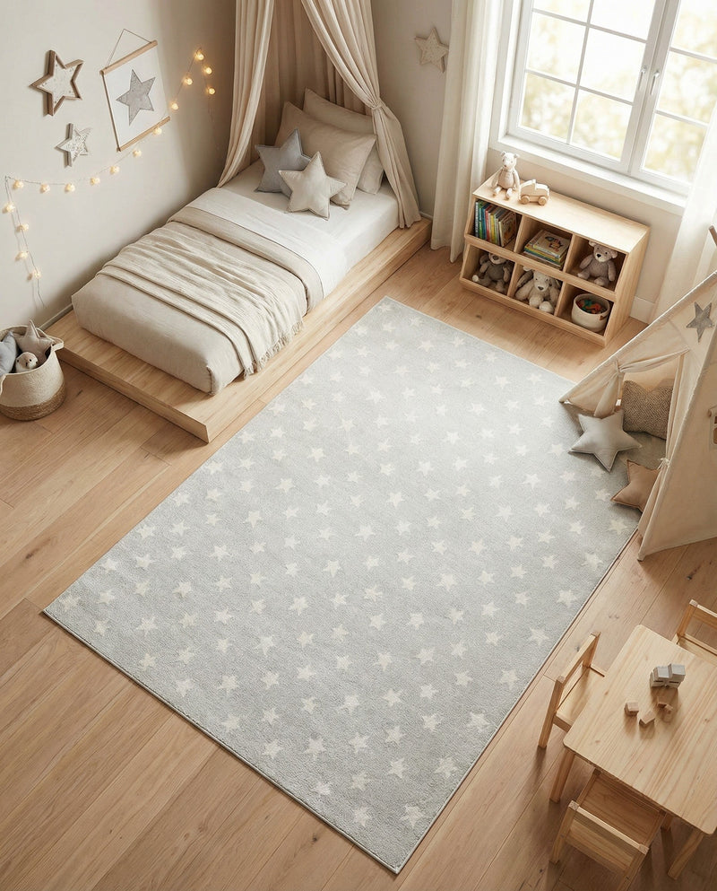 Wonder Tykes Collection Area Rug -  Mosaic Rectangle Cloud Gray  lifestyle 37