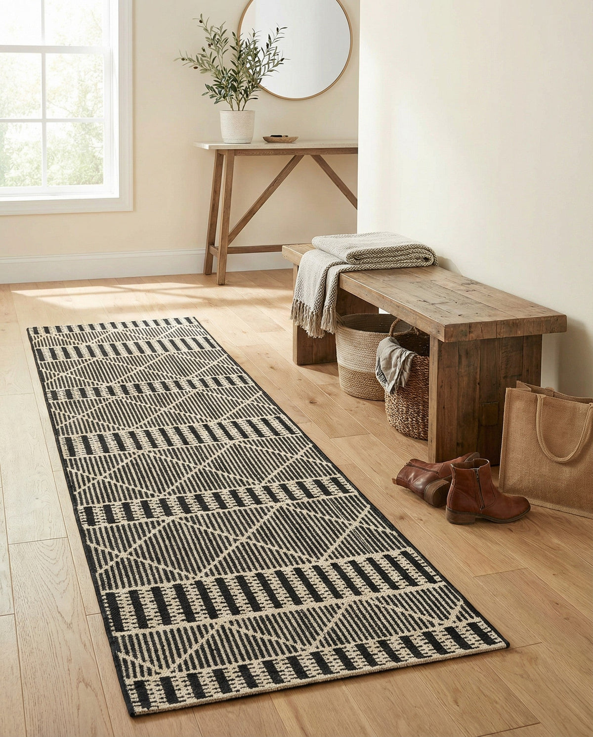 Savannah Pergola Collection Area Rug -  Glade Runner Black  lifestyle 148