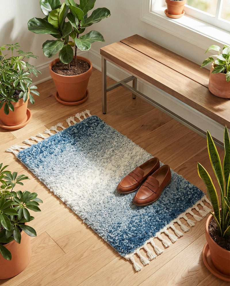 Cozy Cove Shag Collection Area Rug -  Lagoon Rectangle Blue  lifestyle 27