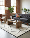 Monochrome Collection Area Rug -  Onyx Rectangle Ivory White  lifestyle 44