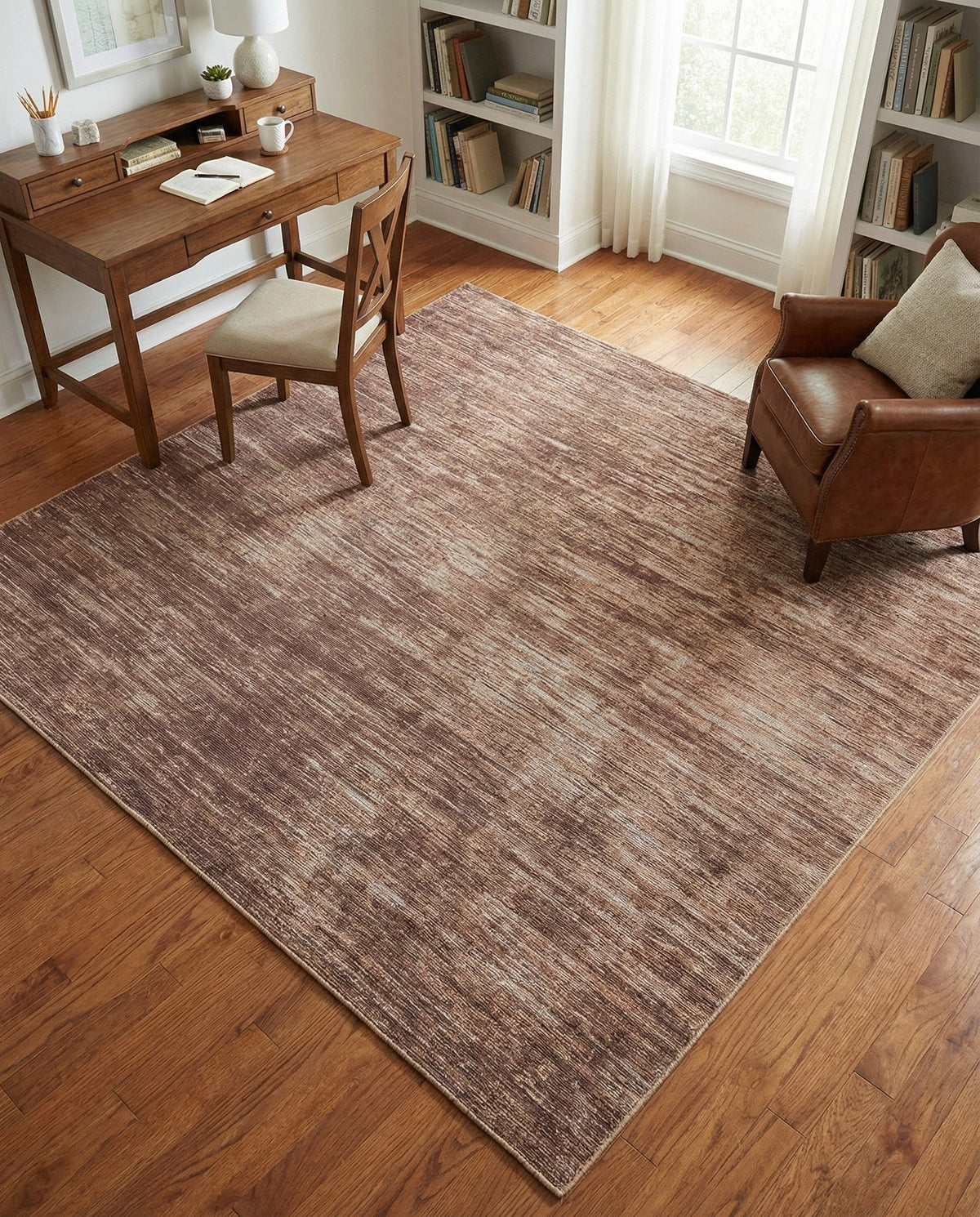 Sahara Essence Collection Area Rug - Oasis (Brown) Square Brown  lifestyle 94
