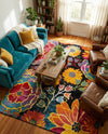Venetian Elegance Collection Area Rug -  Accademia Rectangle Black  lifestyle 14
