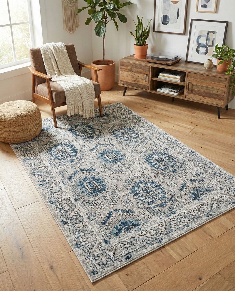 Mykonos Manor Collection Area Rug -  Paros Rectangle Gray  lifestyle 41