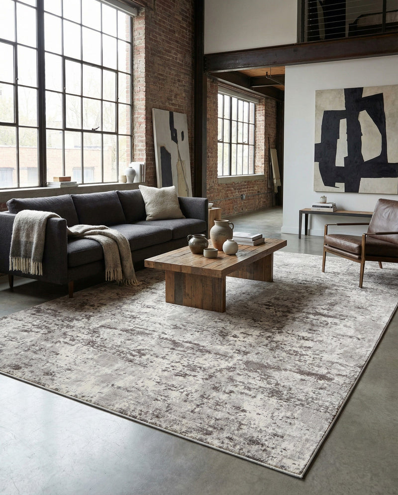 Luminara Sands Collection Area Rug - Elysium (Stone Gray) Rectangle Stone Gray  lifestyle 21