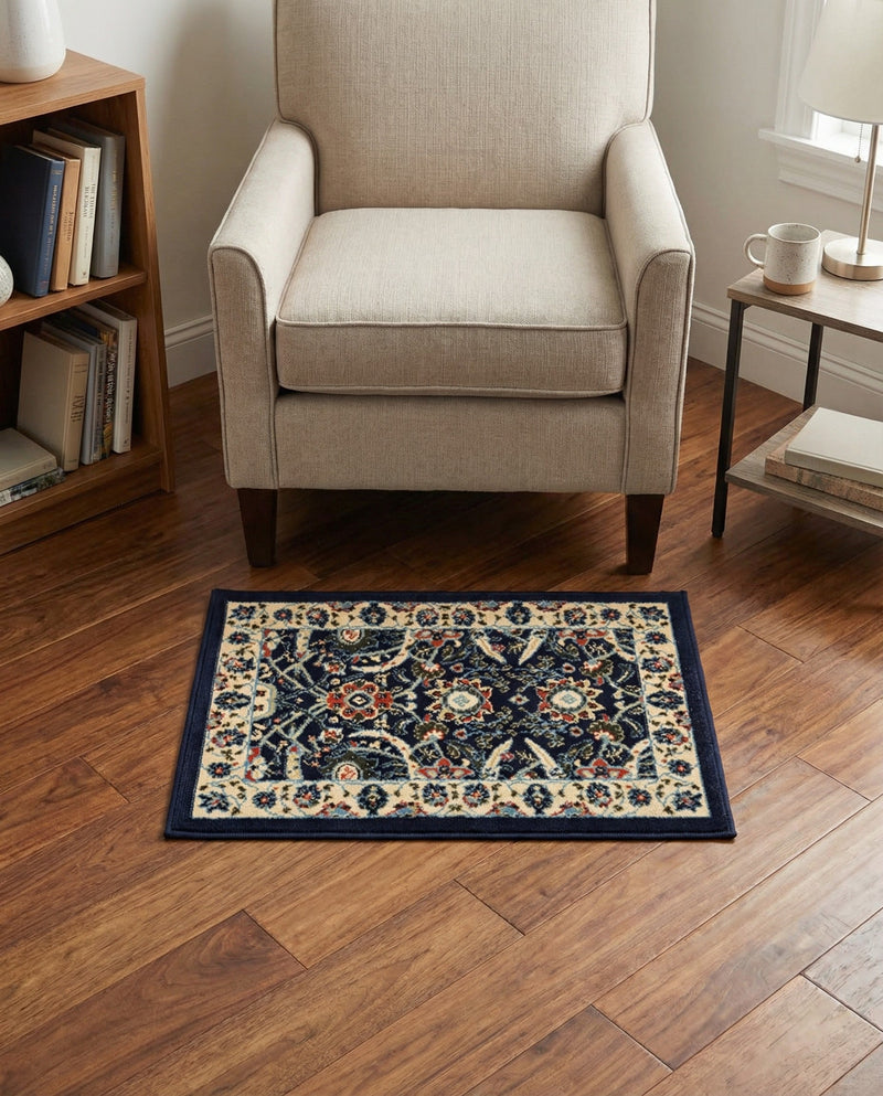 Tabriz Tapestry Collection Area Rug - Sahand (Navy Blue) Rectangle Navy Blue  lifestyle 21