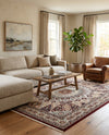 Persian Elegance Collection Area Rug -  Hamedan (Burgundy) Rectangle Burgundy  lifestyle 4