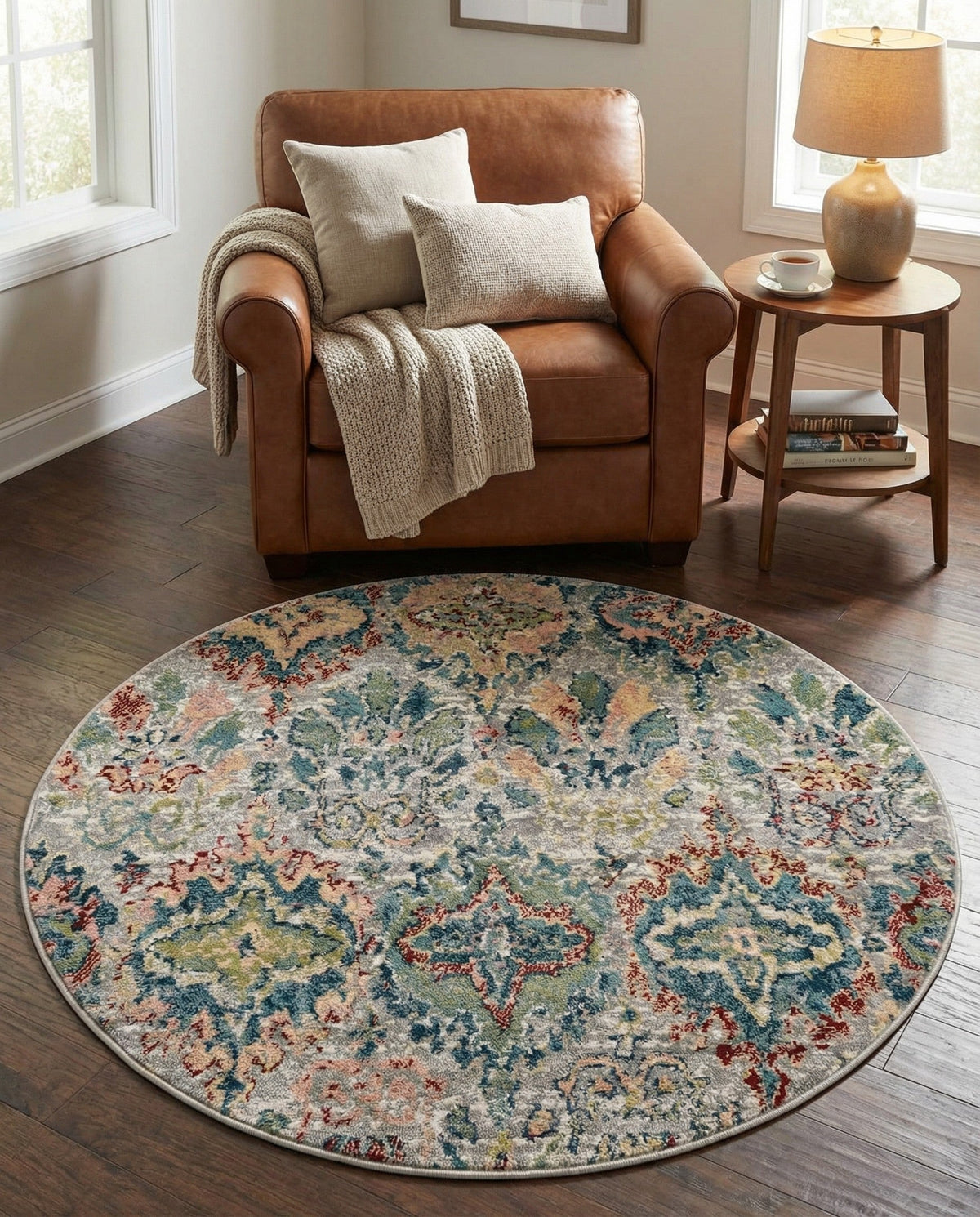 Savannah Elegance Collection Area Rug -  Forsyth Round Multi  lifestyle 96