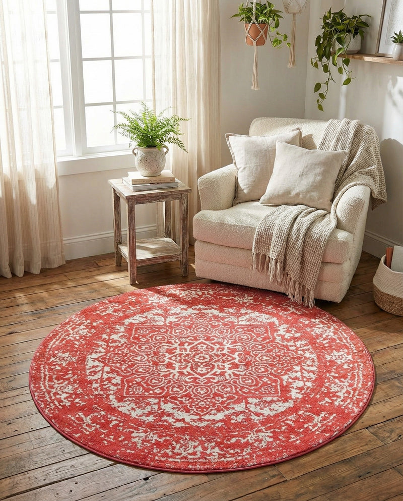 Georgetown Rugs Collection Area Rug - Dupont (Pink) Round Pink  lifestyle 42