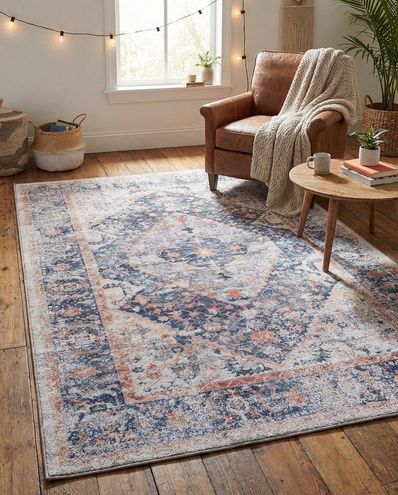 Laguna Sands Collection Area Rug -  Newport Rectangle Navy Blue  lifestyle 22