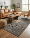 Tabriz Tapestries Collection Area Rug - Azerbaijan (Gray) Rectangle Gray  lifestyle 8