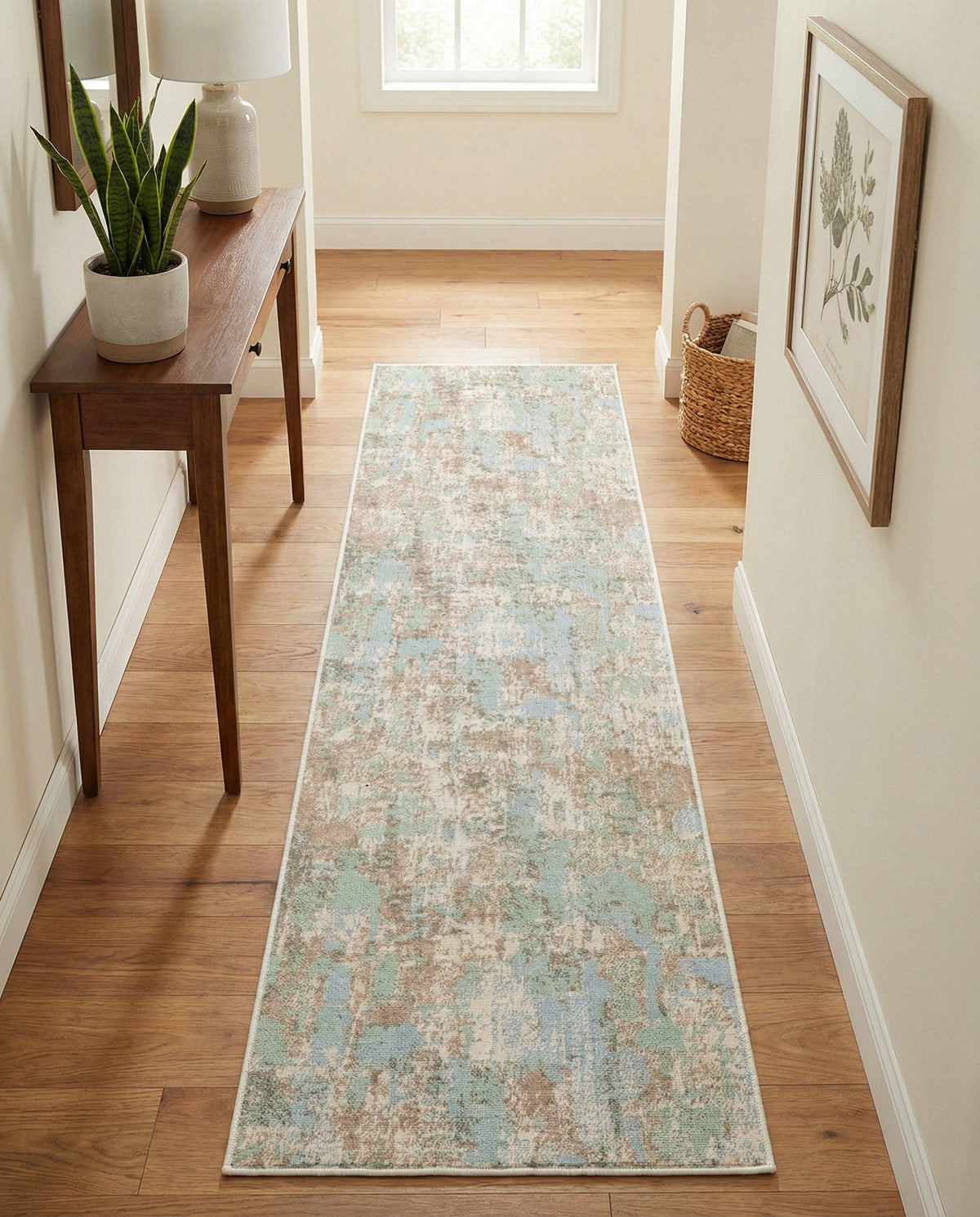 Lagoon Oasis Collection Area Rug -  Seagrass Runner Teal  lifestyle 141