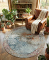 Caribbean Breeze Collection Area Rug -  Yucatan Round Multi  lifestyle 19