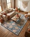 Seville Stripes Collection Area Rug -  Cordoba (Blue) Rectangle Blue  lifestyle 25