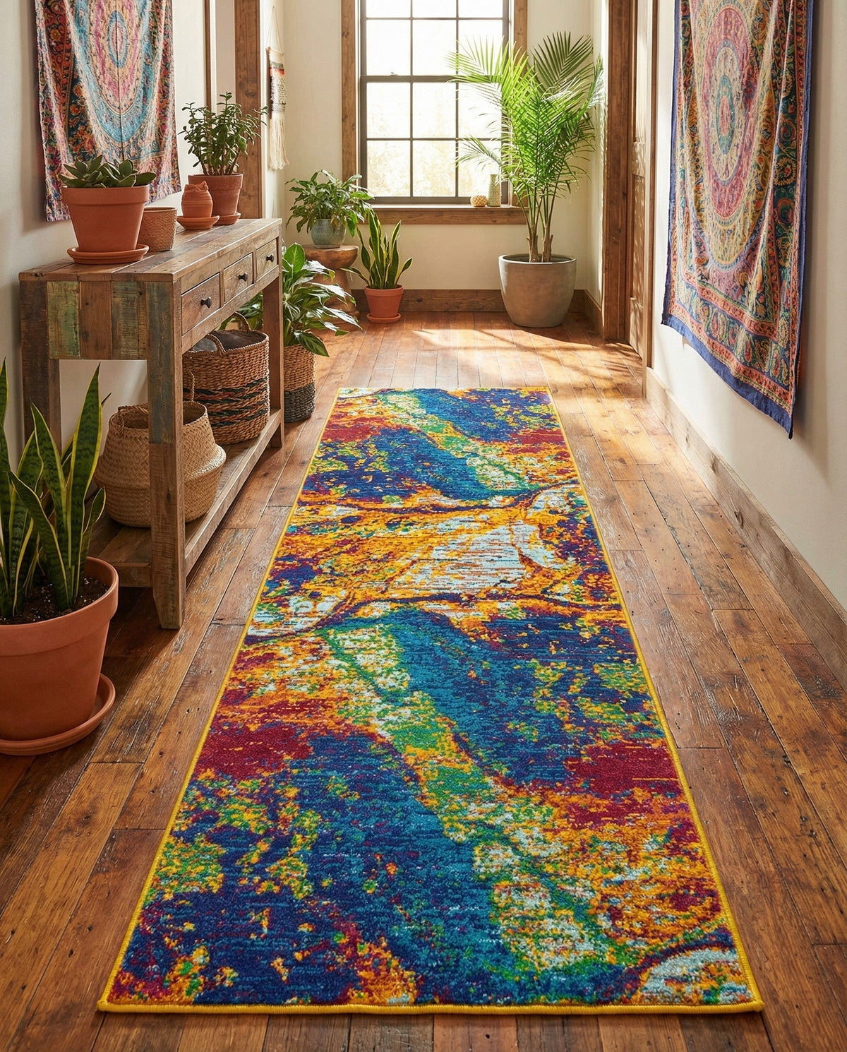 Caribbean Cove Collection Area Rug -  Bequia Runner Multi  lifestyle 86