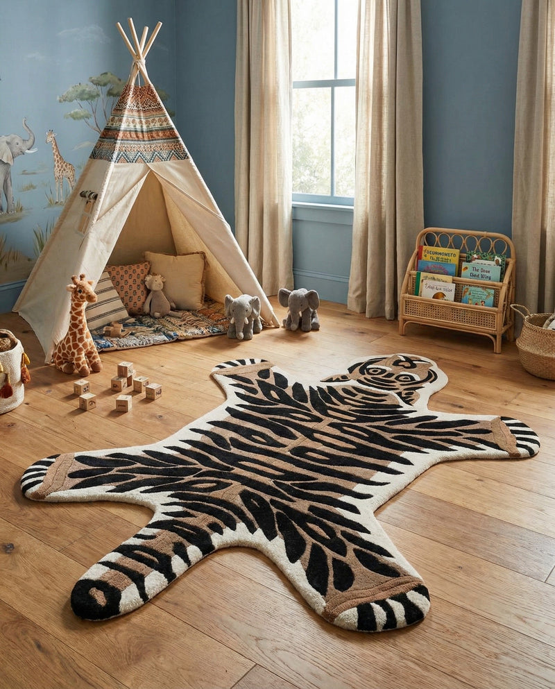 Whimsy Wonders Wool Collection Area Rug -  Delta Rectangle Brown  lifestyle 5