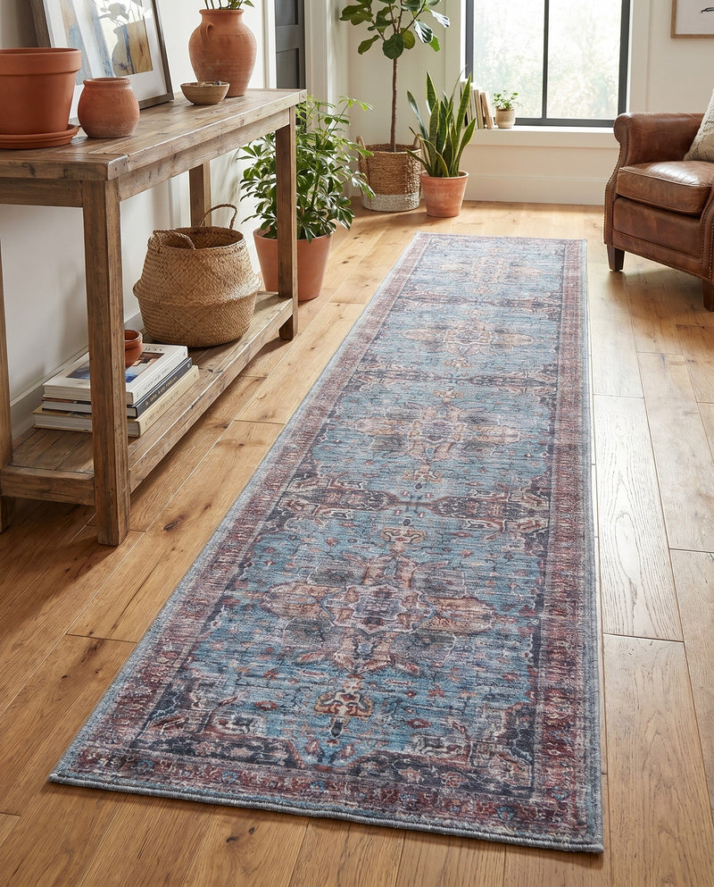Zahara Oasis Collection Area Rug -  Casablanca Runner Blue  lifestyle 79