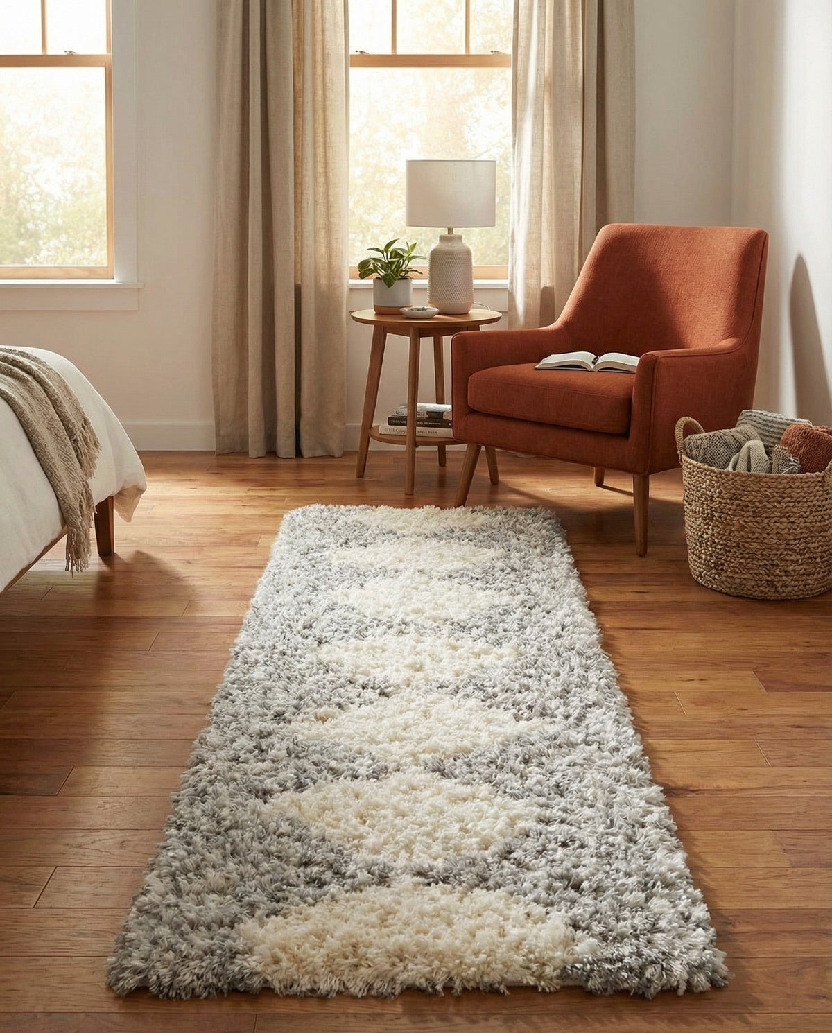 Eternal Plush Oasis Collection Area Rug -  Bliss Runner Pearl and Gray  lifestyle 118