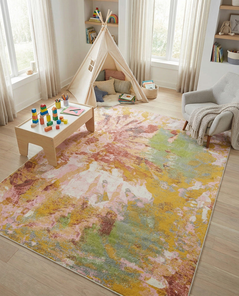 Wonder Tykes Collection Area Rug -  Flutter Rectangle Multi  lifestyle 13