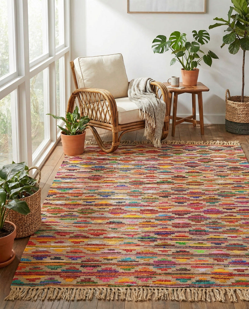 Tulum Trellis Collection Area Rug - Casablanca Rectangle Multi  lifestyle 7