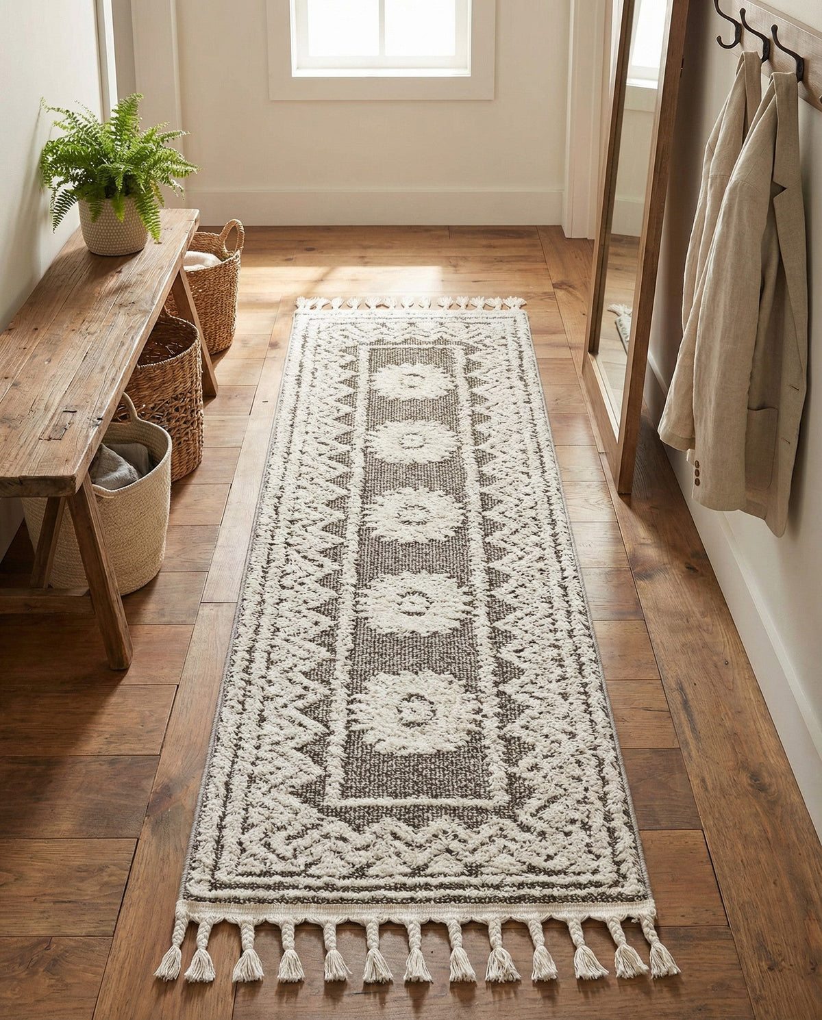Sahara Chic Collection Area Rug -  Tangier Runner Gray  lifestyle 120