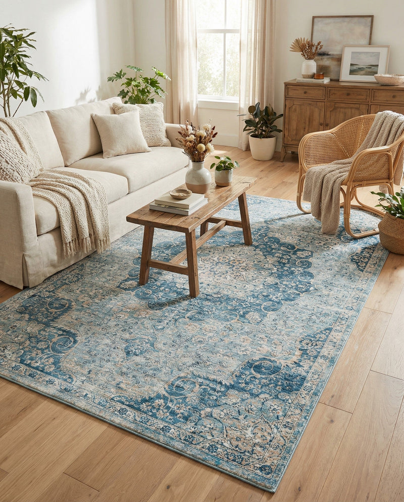 Coastal Haven Collection Area Rug - Seabreeze (Navy Blue) Rectangle Navy Blue  lifestyle 12