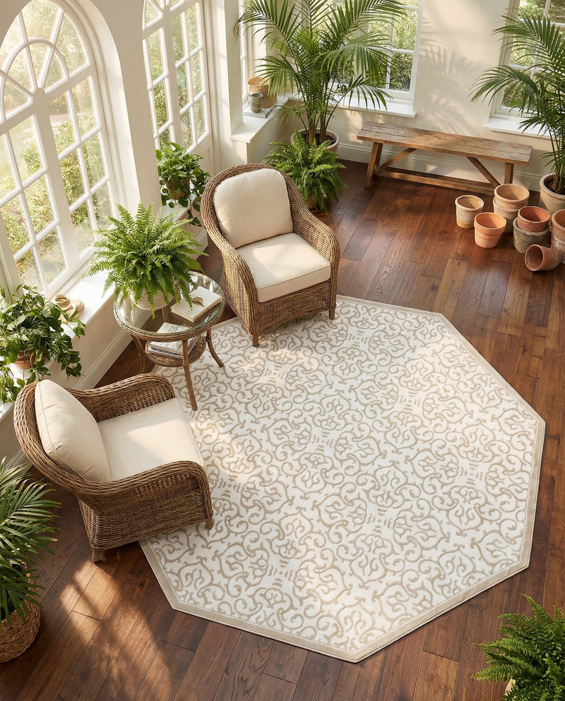 Andes Summit Collection Area Rug -  Pichincha Octagon Snow White  lifestyle 53