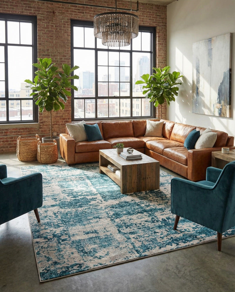 Bloomsbury Elegance Collection Area Rug -  Belgravia Rectangle Blue  lifestyle 13
