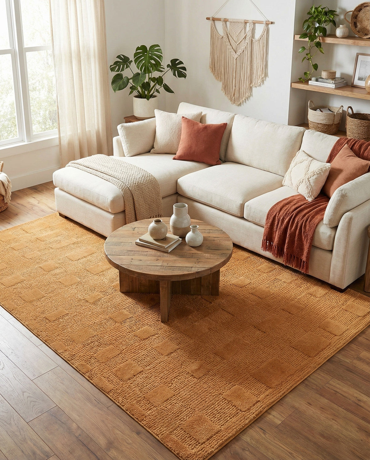 Haven Tapestry Collection Area Rug -  SereneCove Rectangle Goldenrod Glow  lifestyle 36