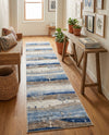 Zagros Shades Collection Area Rug -  Behbahan Runner Blue Gray  lifestyle 50