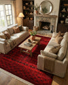 Samarkand Elegance Collection Area Rug -  Ark Rectangle Red  lifestyle 15