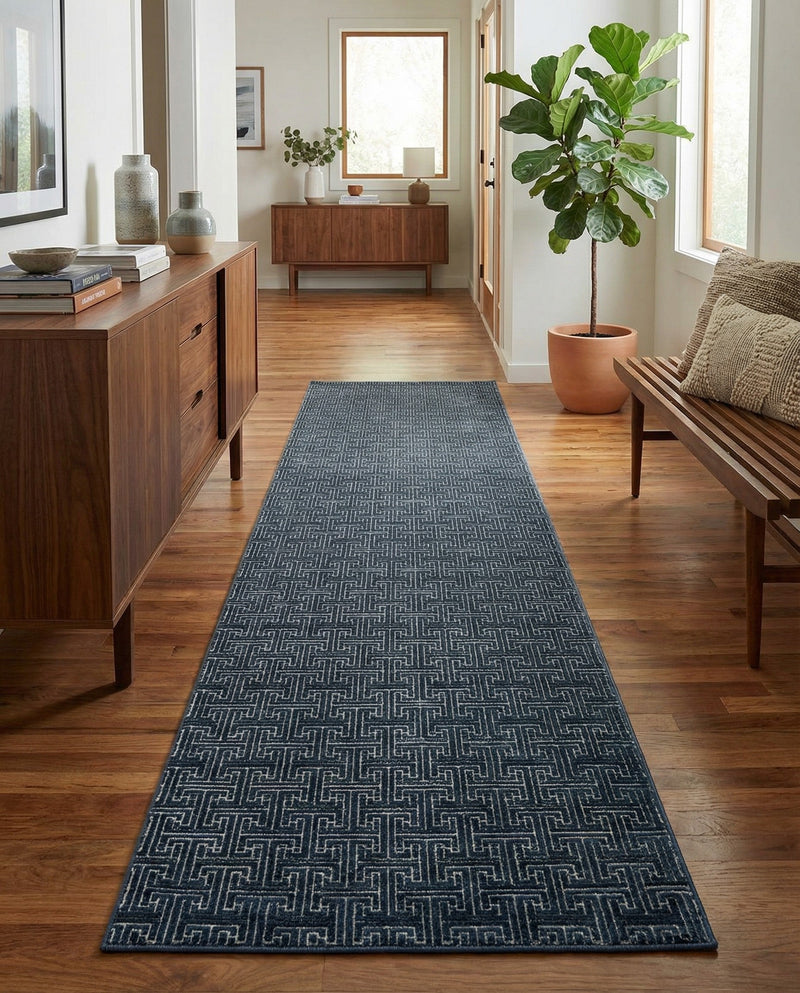 Metro Heights Collection Area Rug -  Hamilton Runner Navy Blue  lifestyle 77