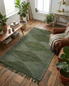 Thar Cotton Collection Area Rug - Jaisalmer (Green) Rectangle Green  lifestyle 9