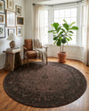 Horizon Collection Area Rug -  Apex (Brown) Round Brown  lifestyle 49