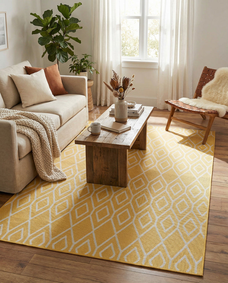 Urban Oasis Rugs Collection Area Rug -  Boulevard (Yellow Ivory) Rectangle Yellow Ivory  lifestyle 6