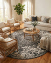 Urban Oasis Rugs Collection Area Rug -  Penthouse (Charcoal Gray) Oval Charcoal Gray  lifestyle 62