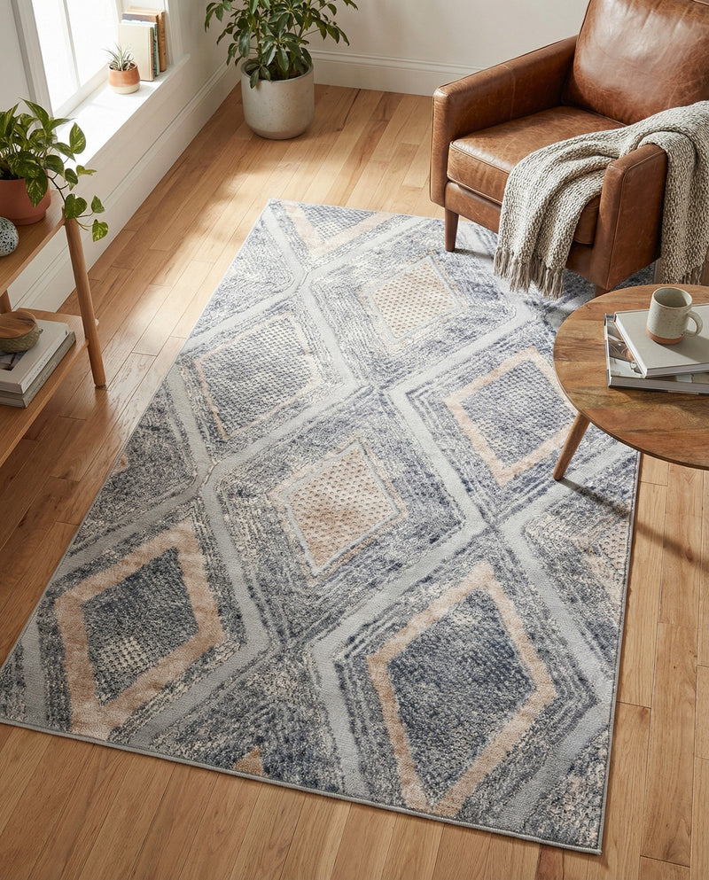Aegean Elegance Collection Area Rug -  Rhodes Rectangle Gray Cream  lifestyle 19
