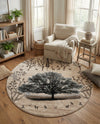 Coastal Haven Collection Area Rug -  Coastline Round Beige  lifestyle 60