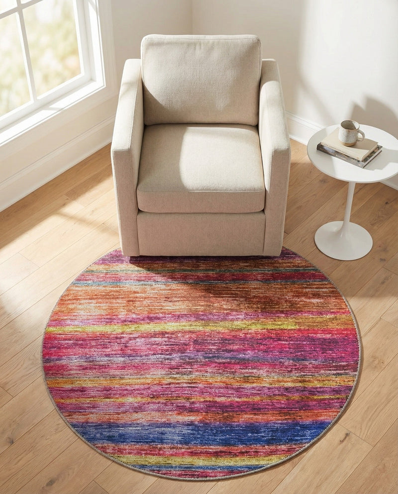 Sahara Essence Collection Area Rug - Oasis (Multi) Round Multi  lifestyle 39