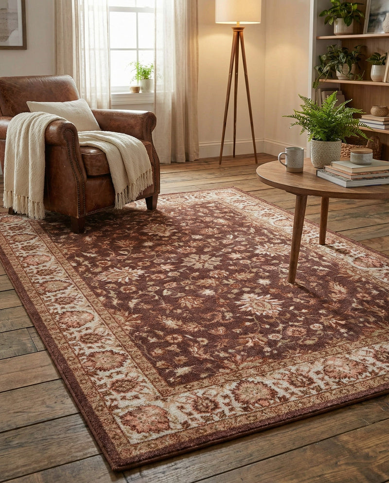 Casablanca Tapestry Collection Area Rug -  Marrakech (Coffee Brown) Rectangle Coffee Brown  lifestyle 16