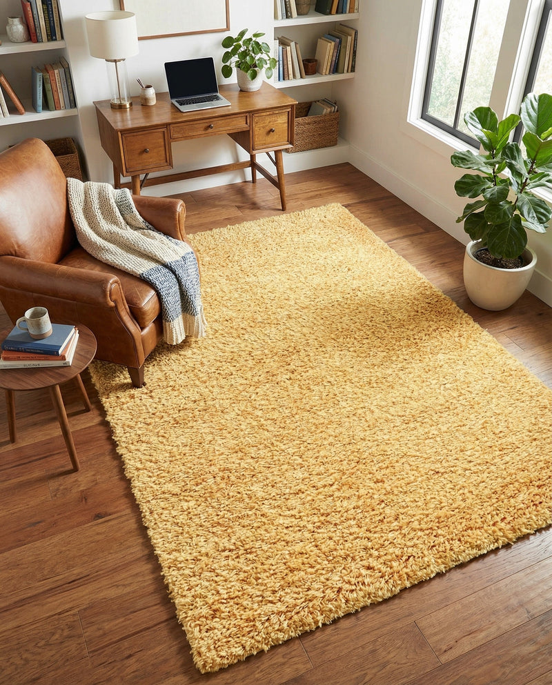 Alpine Plush Collection Area Rug -  Cortina (Sun Yellow) Rectangle Sun Yellow  lifestyle 13