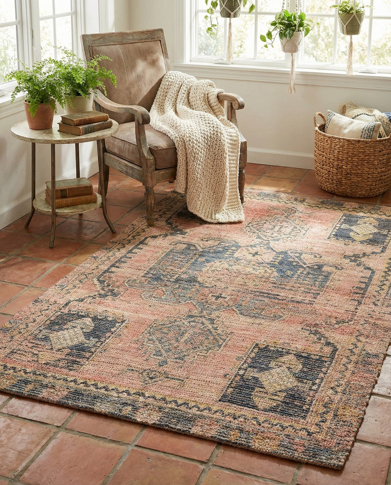 Savannah Threads Collection Area Rug -  Sonoran Rectangle Antique Red  lifestyle 6