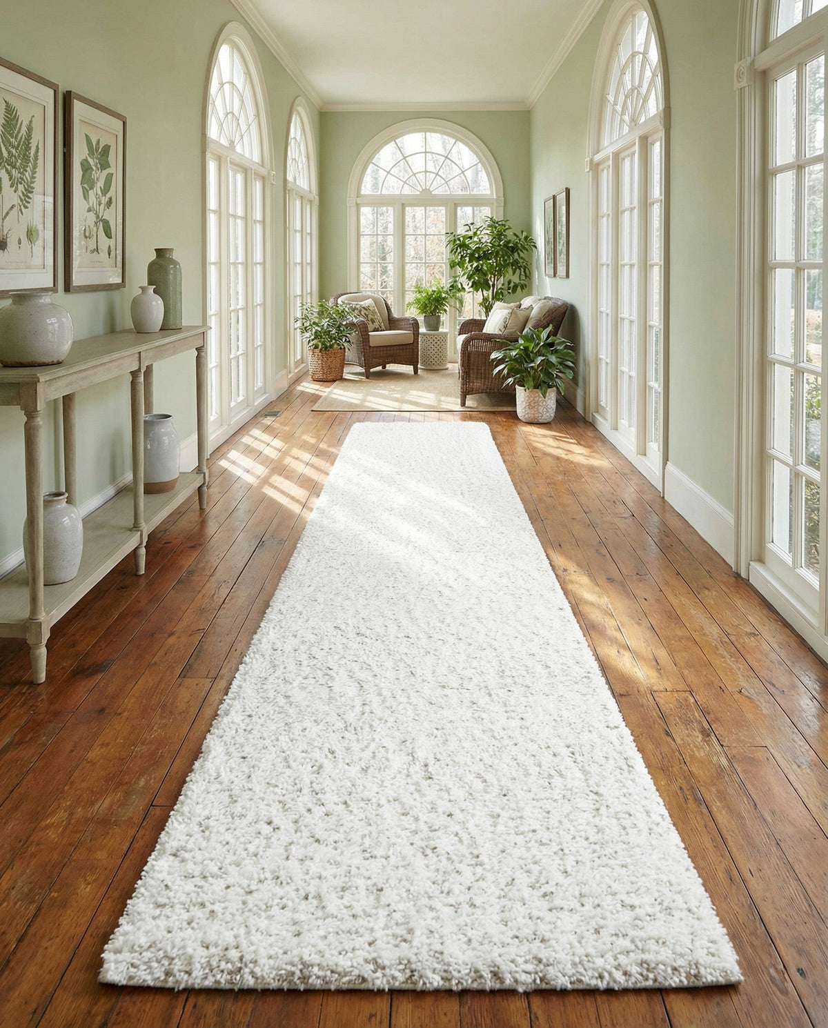 Alpine Plush Collection Area Rug -  Cortina (White) Runner White  lifestyle 89
